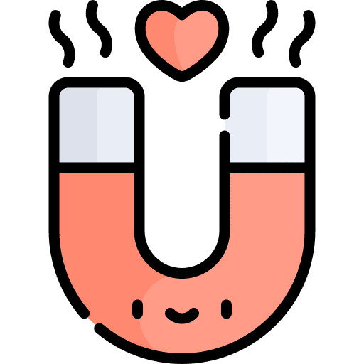 Magnet love and romance attraction magnetic icon