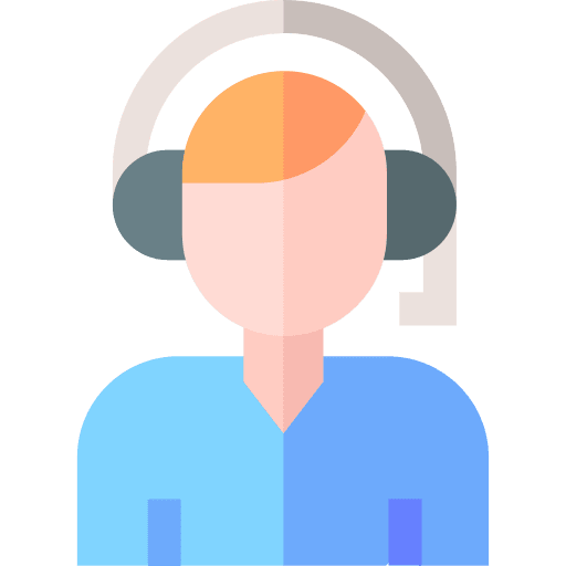 Call center agent caucasian customer support call center agent icon