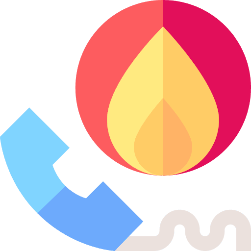 Emergency call fire alarm call center phone receiver icon