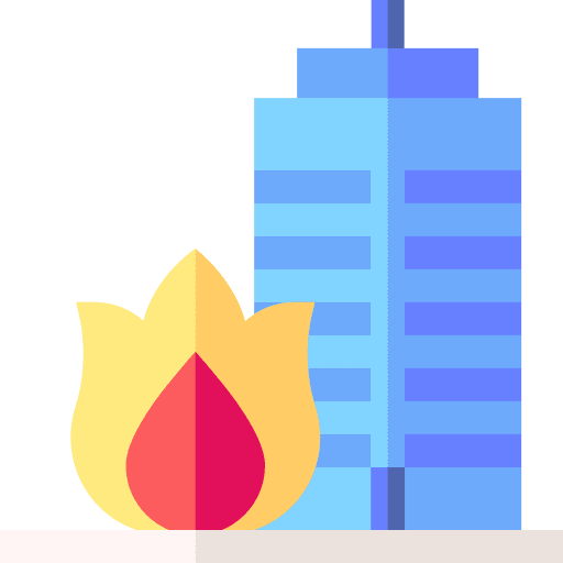 House on fire smoke construction home icon