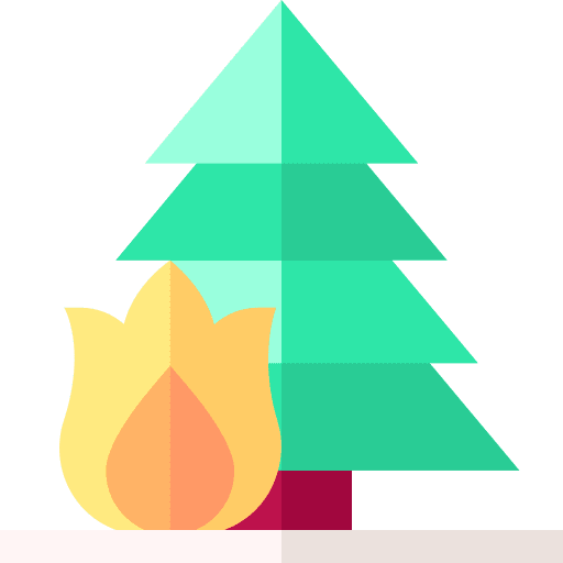 Wildfire flames nature tree icon