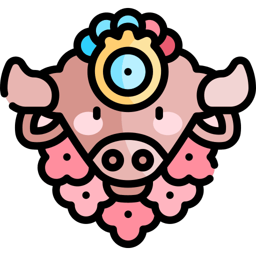 Cow cow flowers cultures icon