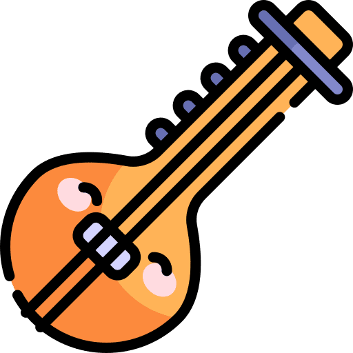 Sitar musical instrument music and multimedia music icon