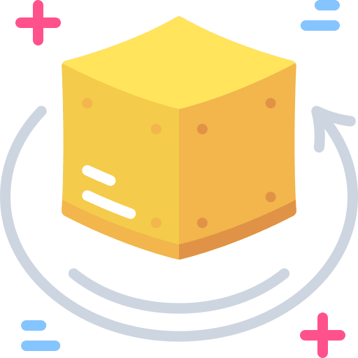 Cube circular arrows arrow music and multimedia icon