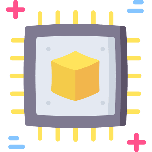 Microchip electronics cube design icon