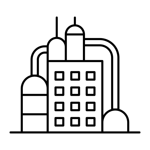 Factory cities buildings landscape icon