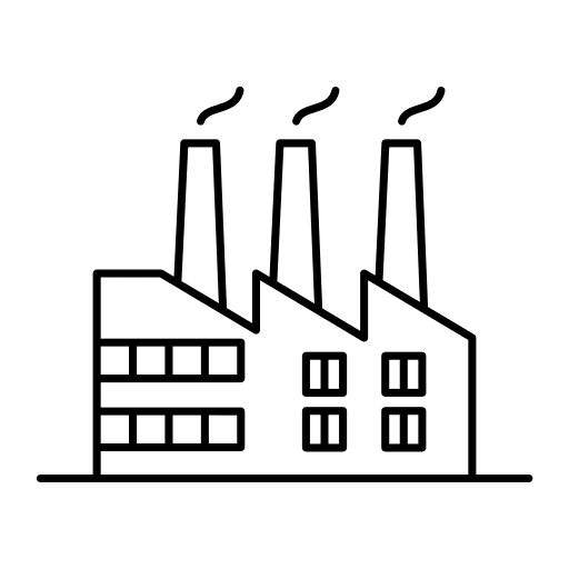 Factory establishment pollution industrial icon