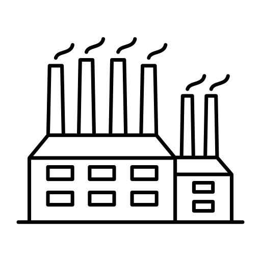 Factory establishment manufacturer company icon