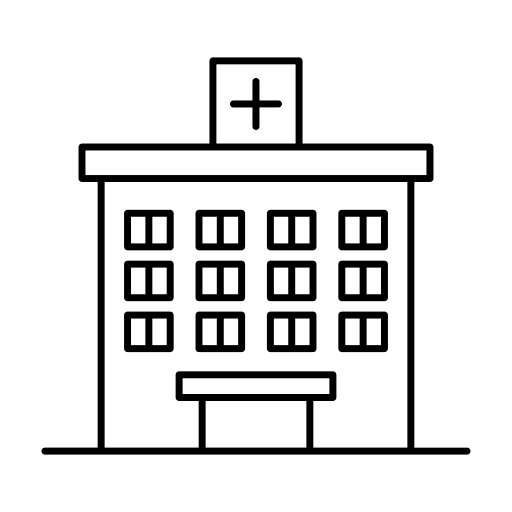 Hospital hospitalization urban health clinic icon