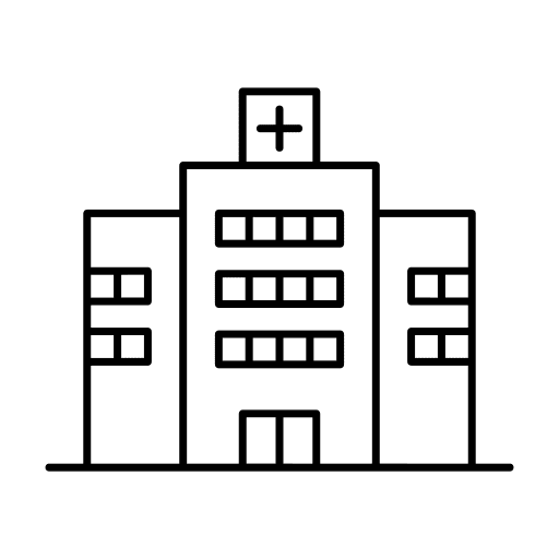 Hospital urban building medical icon