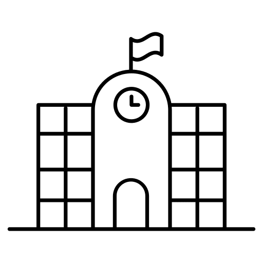 School architecture and city high school school icon