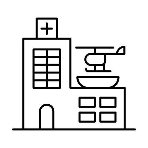 Hospital architecture and city healthcare and medical hospital icon