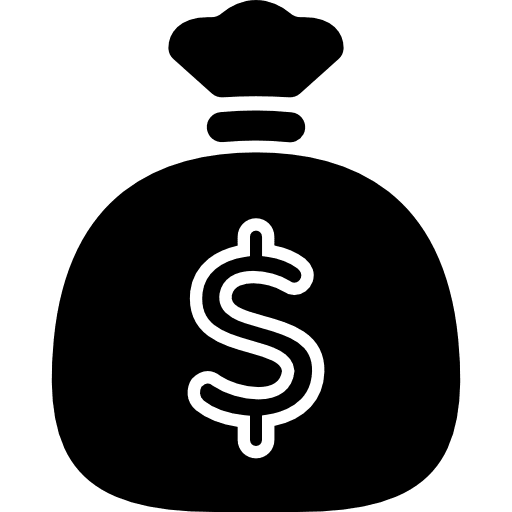 Big money bag banking coins dollar symbol icon