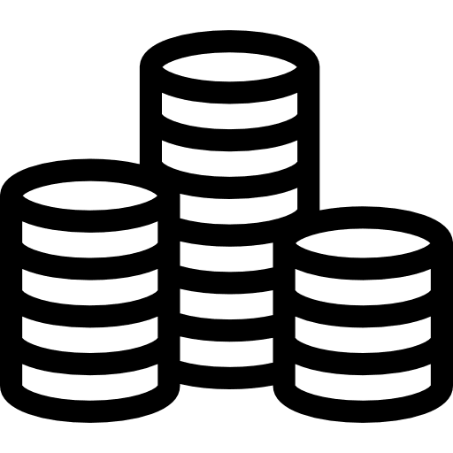 Three stacks of coins money coin business icon