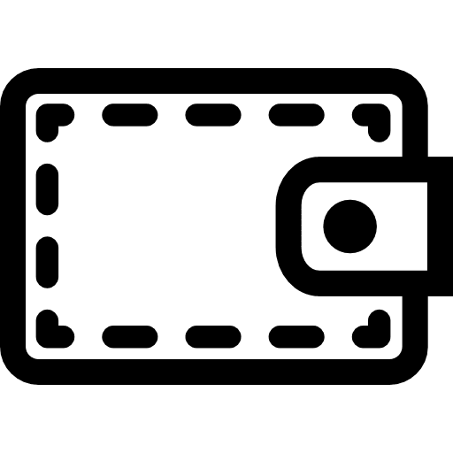 Closed wallet paper bills accessory currency icon