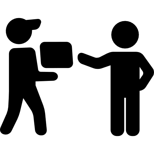 Delivery man box package delivery icon