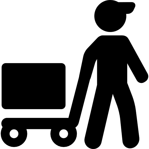 Delivery man stick man box stickman icon