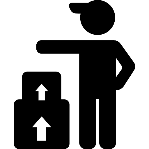 Delivery man delivery boxes package icon