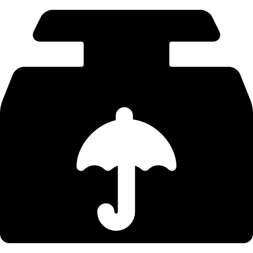 Box box umbrella shipping icon