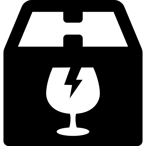 Box package fragile glass icon