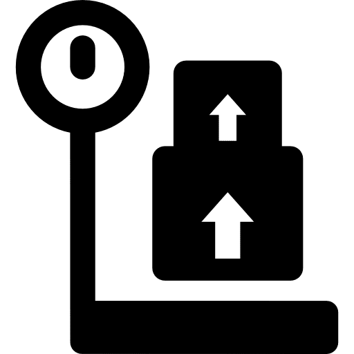 Scale boxes package shipping icon