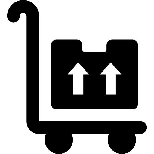 Trolley boxes delivery package icon