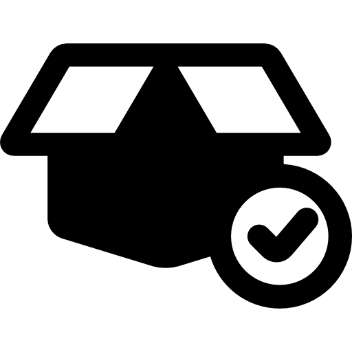 Box package boxes check icon