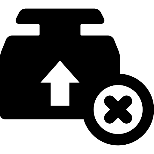 Box package shipping cancel icon