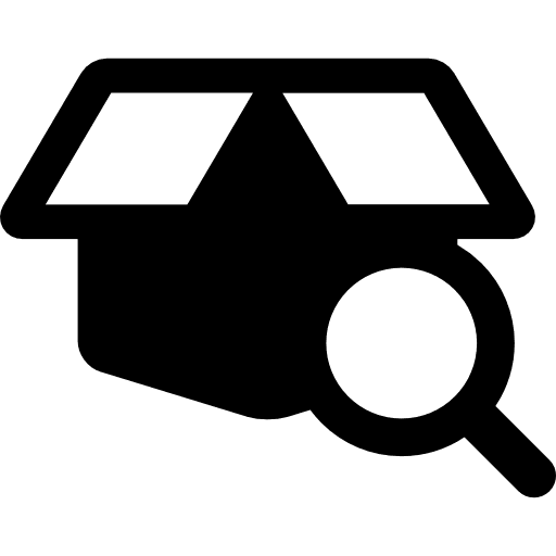 Box search package storage icon