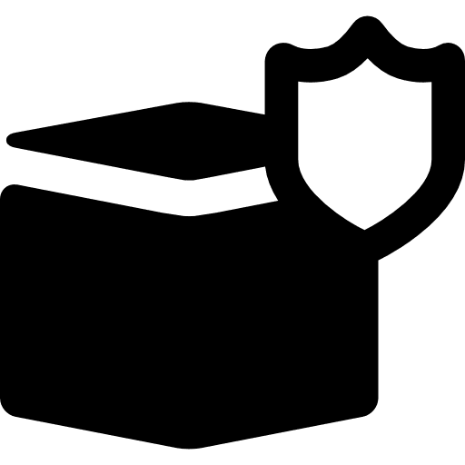 Box shield shipping storage icon