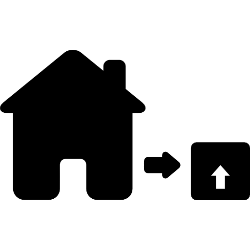 Delivery home right arrow house icon