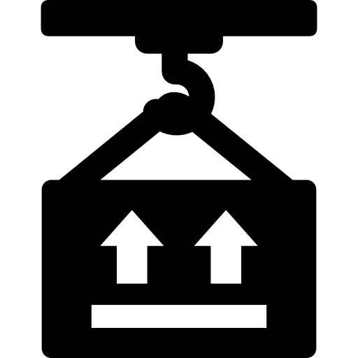 Box delivery crane hook icon