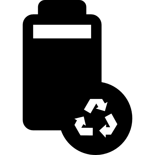 Recycling battery battery level curve arrows ecological icon