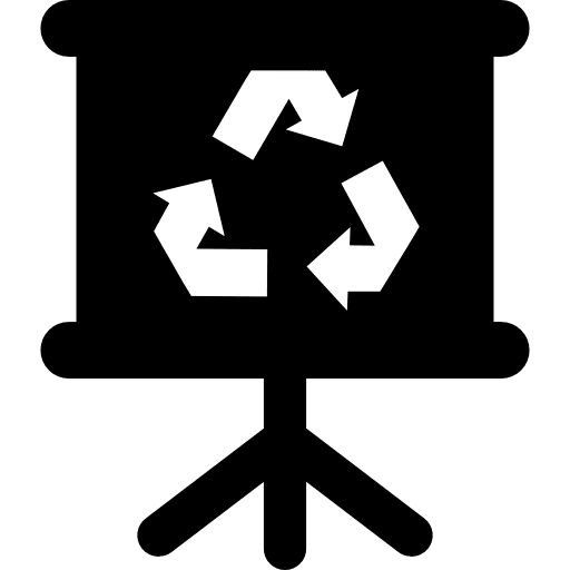 Recycling plan curve arrows panel whiteboard icon