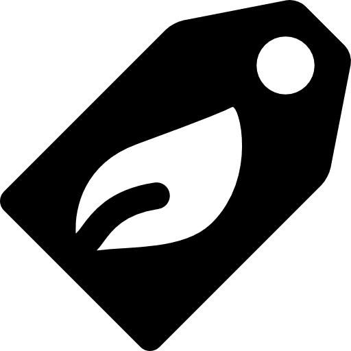 Recycling tag commerce label leaves icon