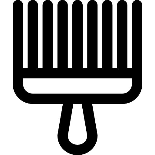 Afro pick grooming tools and utensils comb icon