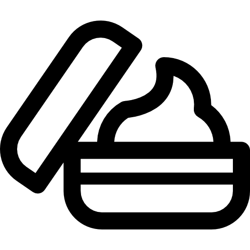 Cream accesory tools and utensils grooming icon