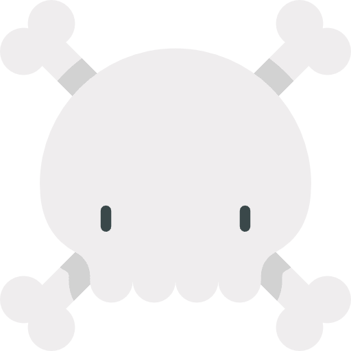 Danger poisonous skull dead icon