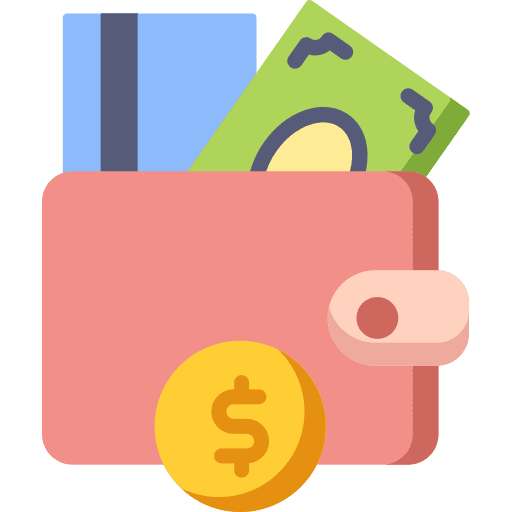 Wallet money card billfold icon