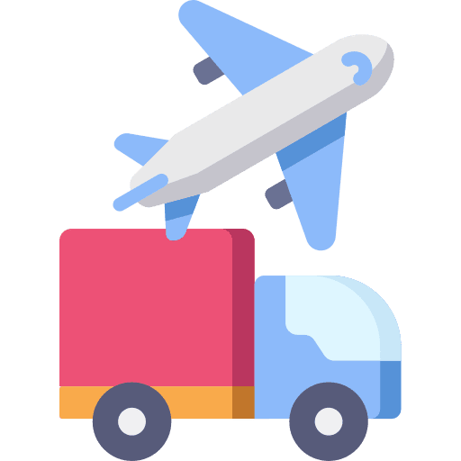Distribution move shipping and delivery flying icon