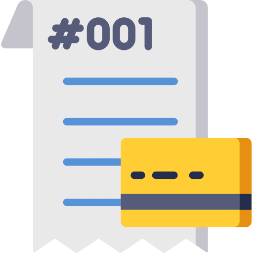 Invoice business and finance credit card money icon