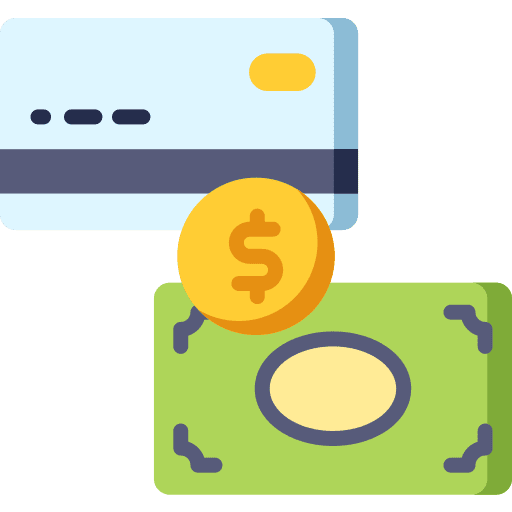 Payment debit card money payment method icon
