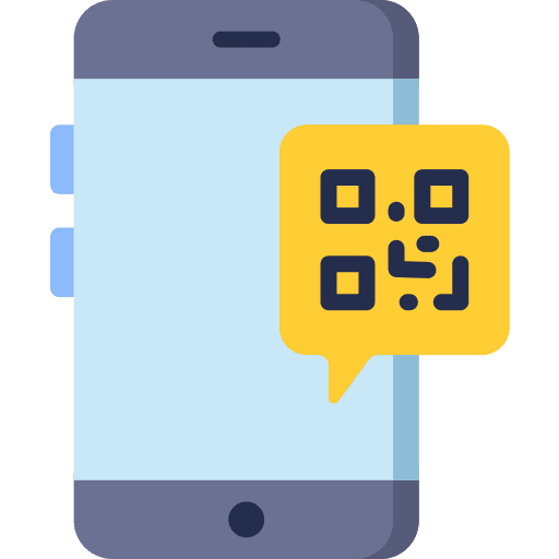 Qr code touch screen bar code smartphone icon