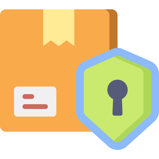 Package security shipping and delivery package icon