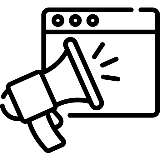 Advertising communications megaphone announcement icon