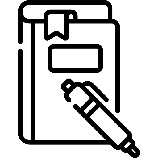 Book notebook pen school material icon