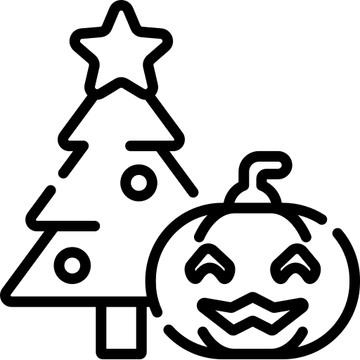Christmas tree pumpkin ornamental halloween icon