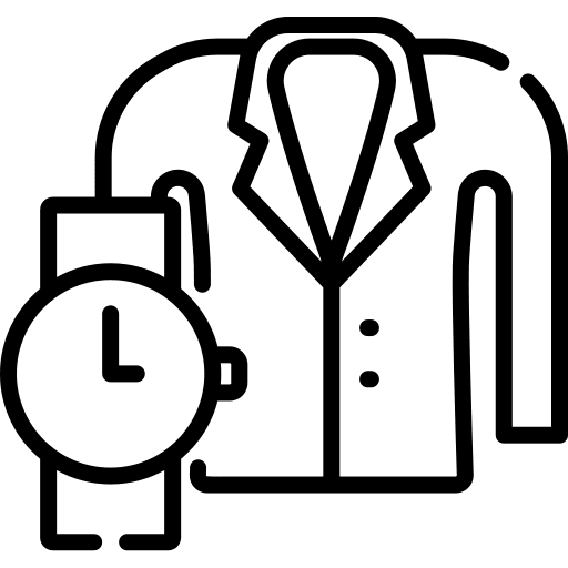 Fashion clothes masculine clock icon