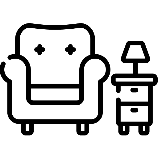 Furniture interior sofa decorating icon