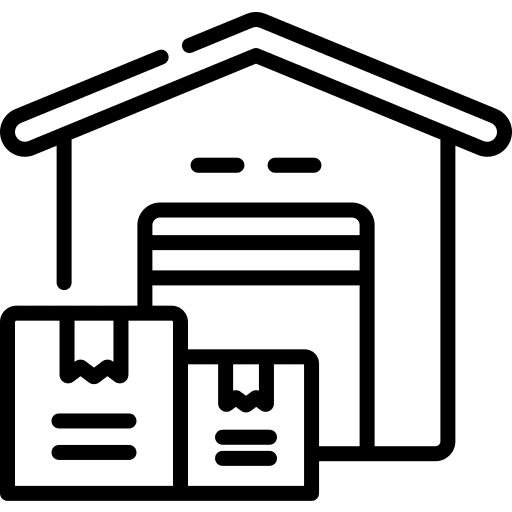 Warehouse shipping and delivery factories commerce and shopping icon